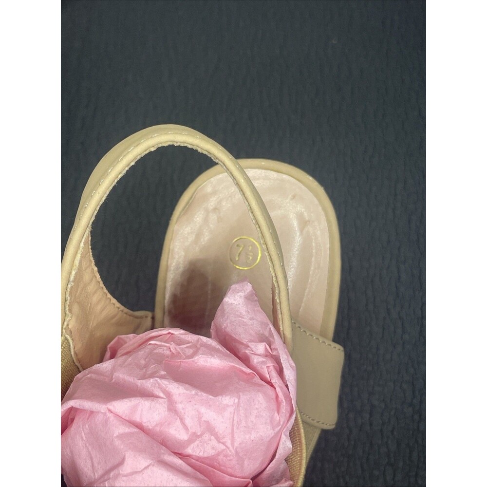 Size 7.5 ‘Forever’ Nude Cutout Slingback Sandals – 3.5” Block Heel Summer Heels - Picture 4 of 7